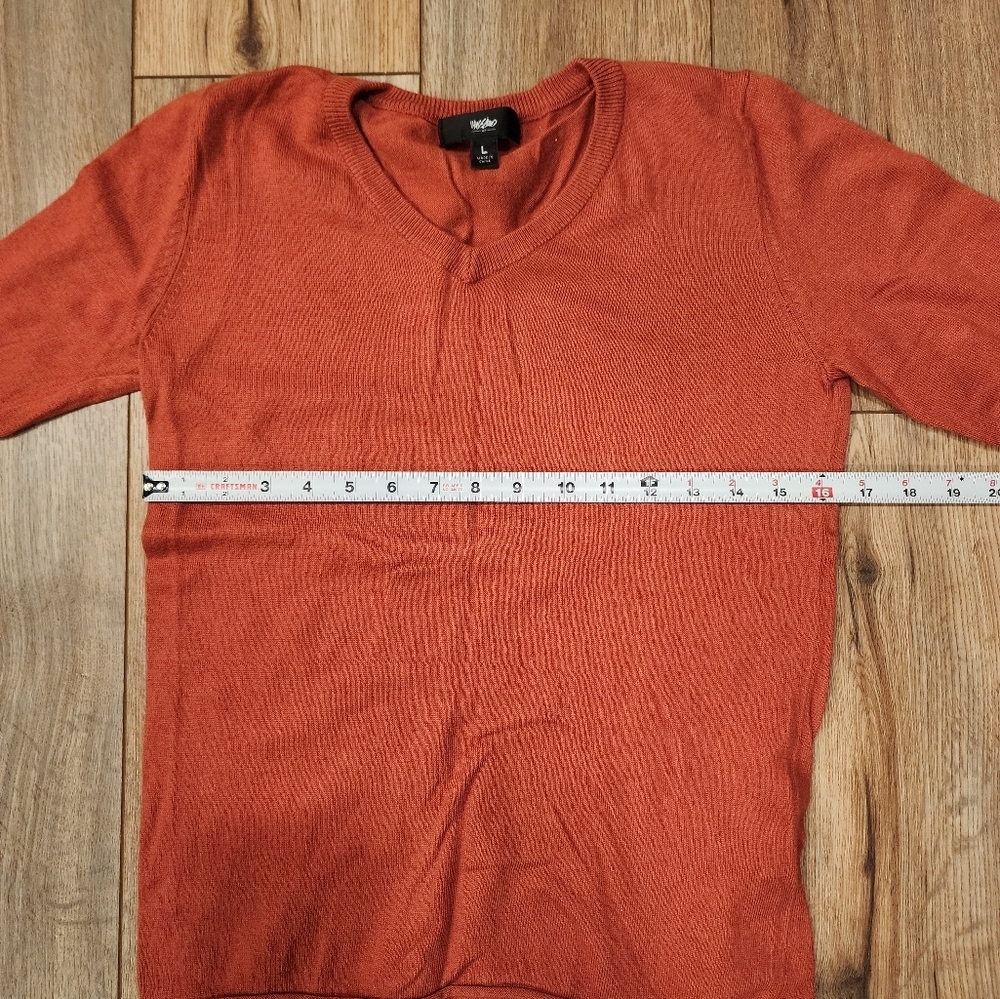 Mossimo Women's V-Neck Rust Sweater Size Large - Picture 6 of 7